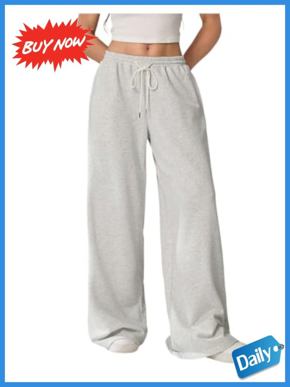 RoseSeek Wide Leg Baggy Sweatpants Tall Low Rise Drawstring Track Pants